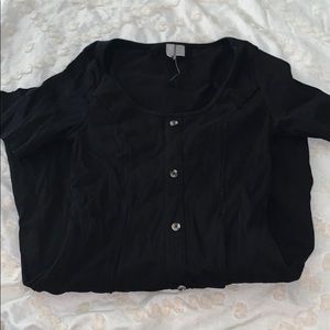 Asos button down black ribbed dress